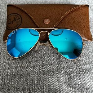 Ray-Ban Polarized aviator 3026 blue mirrored 55mm / Small